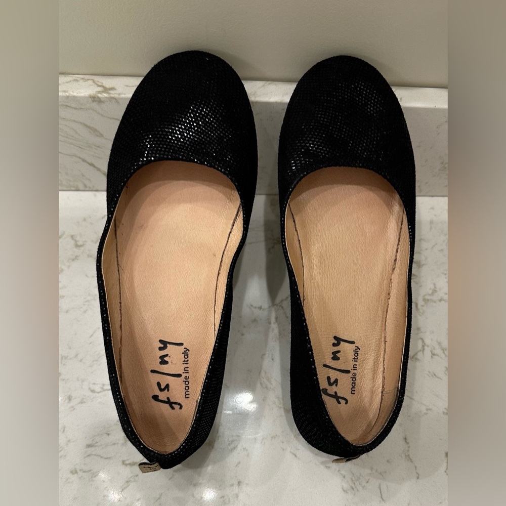 French Sole fs/ny Handmade in Italy Zeppa Black Wave 8.5 - Picture 4 of 11